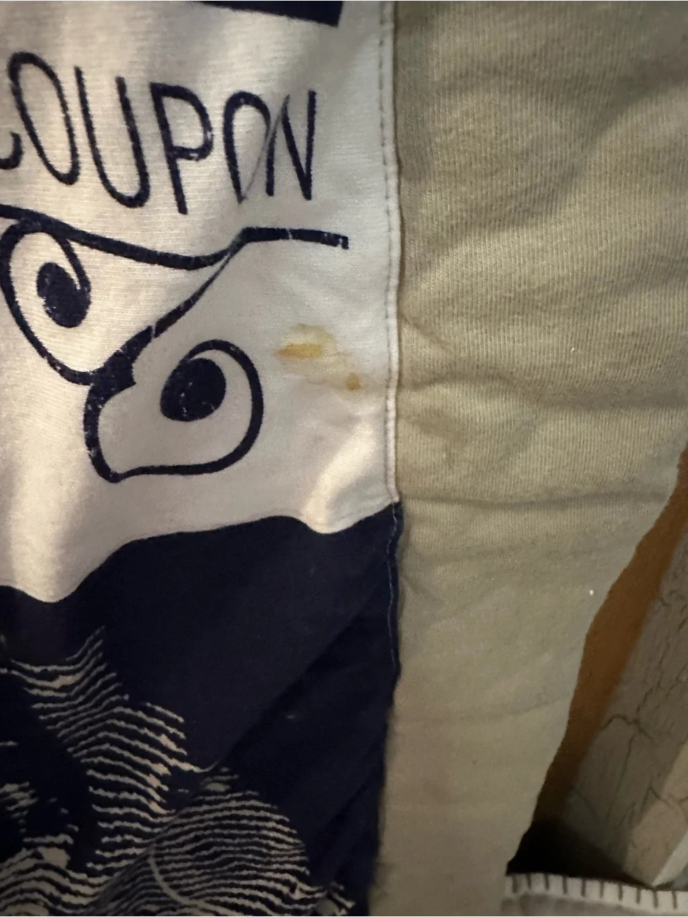 Disney Navy and Cream Mickey Patchwork Throw Blanket